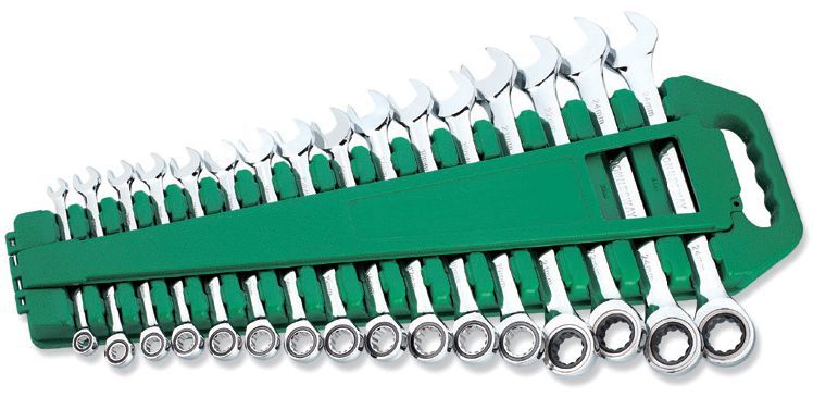W45516S Набор ключей гаечных комбинированных трещоточных на держателе, 8-24 мм, 16 предметов JONNESWAY