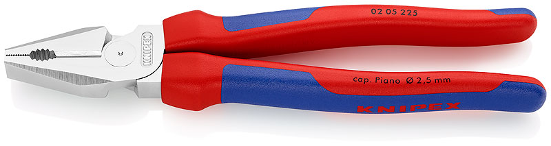 Плоскогубцы комбинированные особой мощности, 225 мм, хром, 2-комп ручки KNIPEX