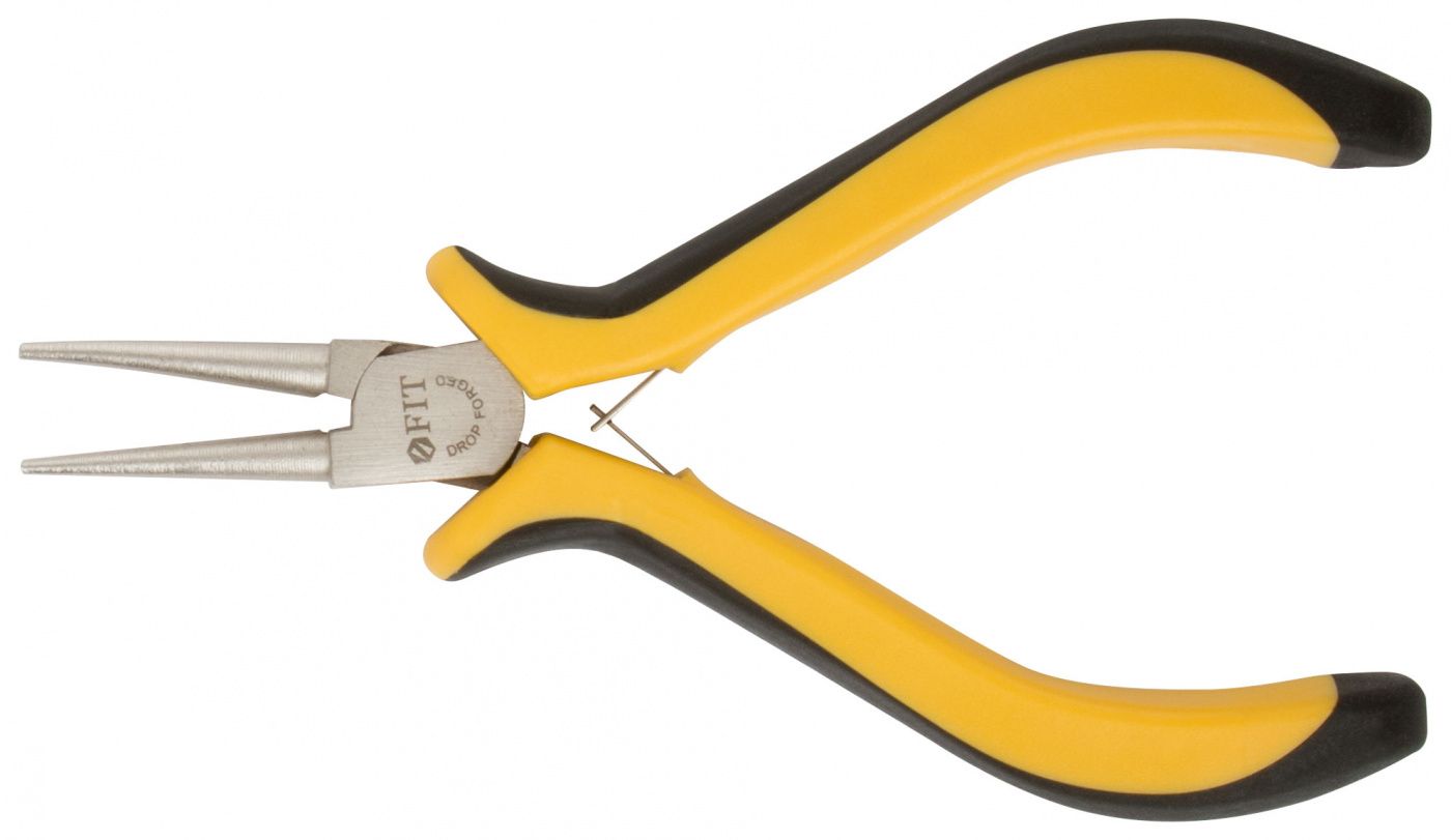 Круглогубцы "мини" Профи, никелированное покрытие, черно-желтые мягкие ручки 125 мм FIT