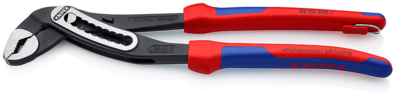 ALLIGATOR клещи переставные, зев 70 мм, длина 300 мм, фосфатированные, 2-комп ручки, проушина для страховки KNIPEX