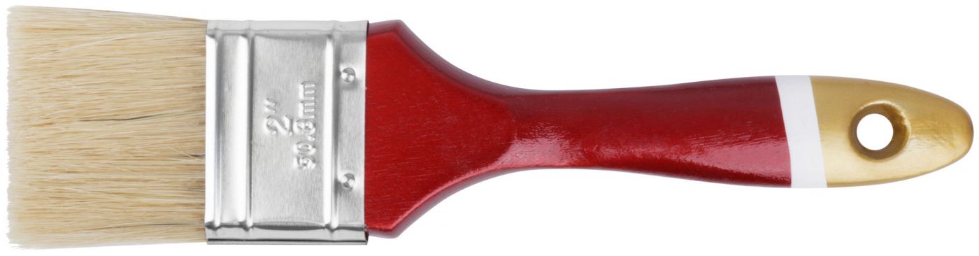 Кисть флейцевая "Классик", натуральная светлая щетина, деревянная ручка 2" (50 мм) FIT