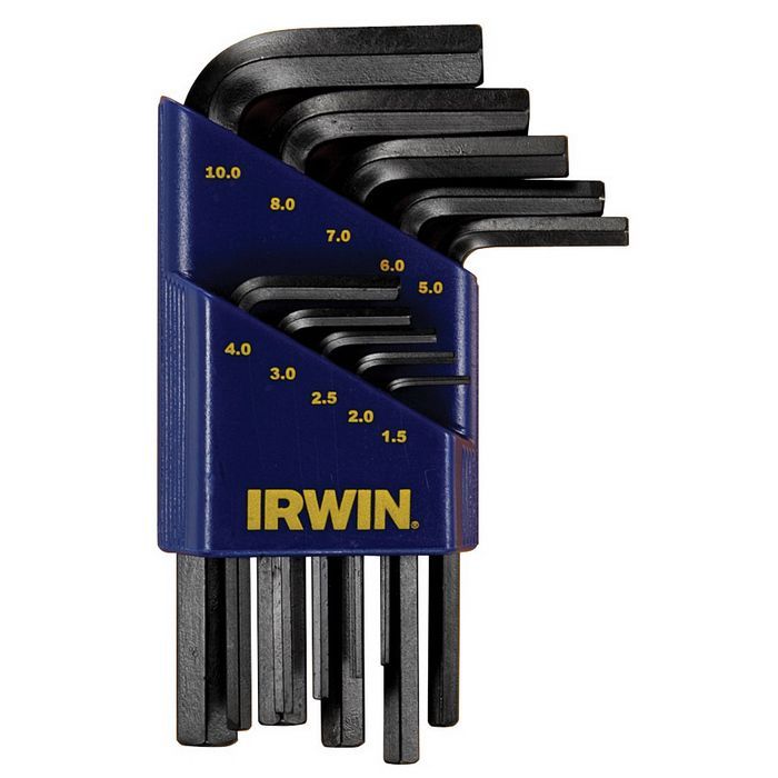 Ключи шестигранные набор L длинные 10 шт 1,5 -2 -2,5 -3 -4 -5 -6 -7 -8 -10 мм с держателем Irwin Т10756-10504809