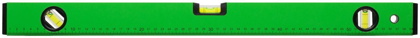 Уровень "Техно", 3 глазка, зеленый корпус, фрезерованная рабочая грань, шкала 600 мм FIT