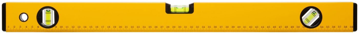 Уровень "Стайл", 3 глазка, желтый усиленный корпус, фрезер. рабочая грань, шкала, Профи 600 мм FIT