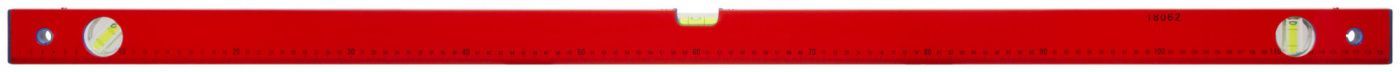 Уровень "Стандарт", 3 глазка, красный корпус, фрезерованная рабочая грань, шкала 1200 мм FIT