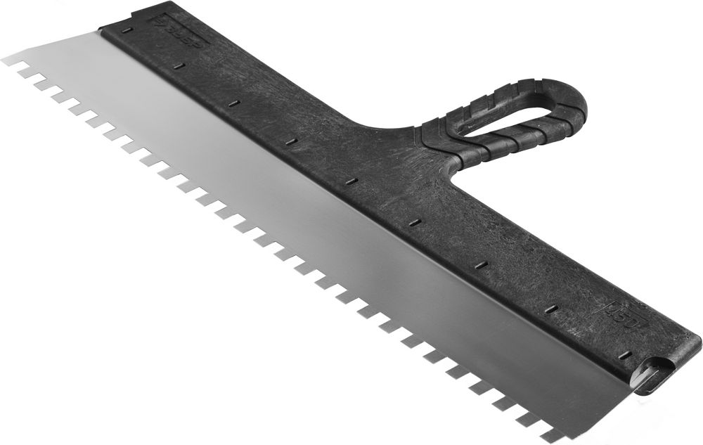 ЗУБР 450 мм, зуб 8 х 8 мм, зубчатый пластиковая ручка, нержавеющий, фасадный шпатель (10078-45-08)
