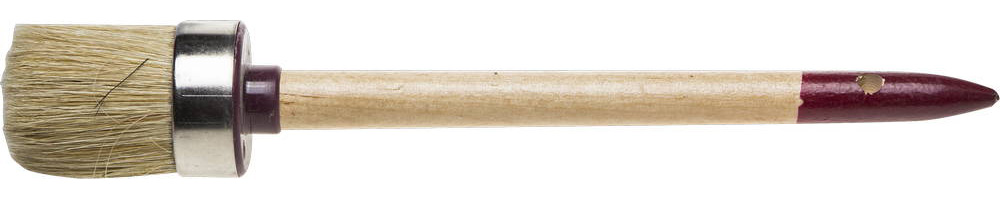 ЗУБР УНИВЕРСАЛ, 40 мм, светлая натуральная щетина, деревянная ручка, все виды ЛКМ, круглая кисть (01501-40)