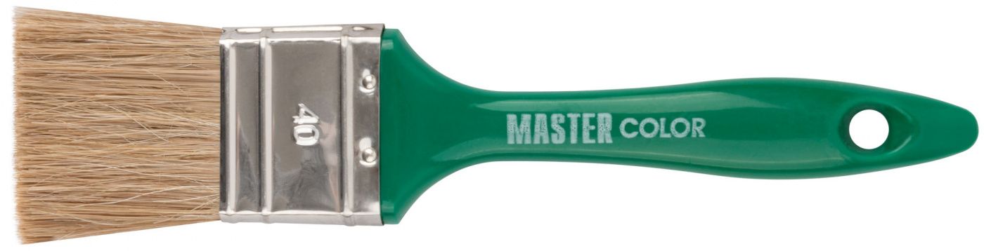 Кисть флейцевая Халяль, ширина 40 мм, толщ.11 мм, 30% темный конский волос +70% темный PET, пласт. ручка MASTER COLOR