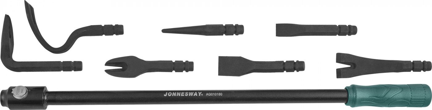AG010180 Монтажная лопатка со сменными насадками в наборе, 8 предметов JONNESWAY