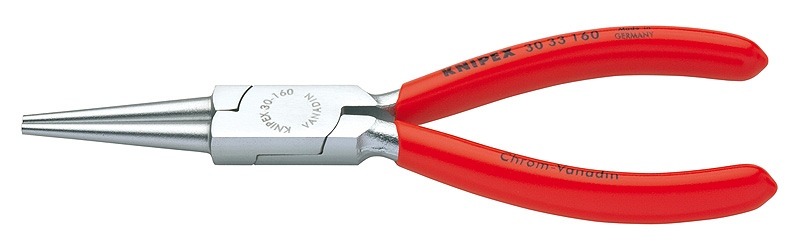 Круглогубцы, губки без насечек 41 мм, длина 160 мм, хром, обливные ручки KNIPEX
