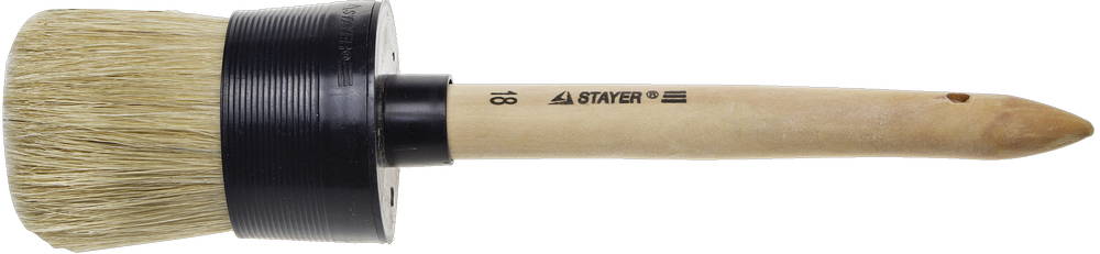 STAYER UNIVERSAL, 60 мм, пластмассовый корпус, светлая натуральная щетина, деревянная ручка, все виды ЛКМ, круглая кисть (0141-60)
