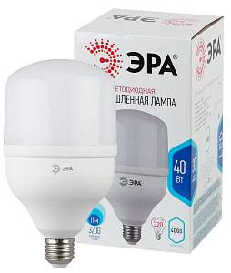 Лампочка светодиодная ЭРА STD LED POWER T120-40W-4000-E27 E27 / Е27 колокол нейтральный белый свет.