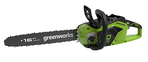 Цепная пила аккумуляторная GreenWorks GD40CS18, 40V, 40 см, бесщеточная, до 1,8 КВТ, с АКБ 6АЧ и ЗУ