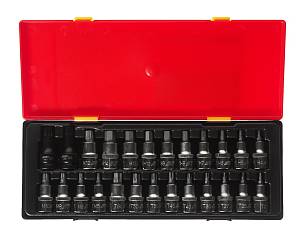 Набор бит-головок 1/2" HEX H4-H14, TORX T20-T60,SPLINE M5-M12 25 предметов JTC Набор бит-головок 1/2" HEX H4-H14, TORX T20-T60,SPLINE M5-M12 25 предметов JTC