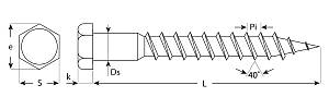 Шурупы ШДШ с шестигранной головкой (DIN 571), 30 х 6 мм, 3 500 шт, ЗУБР