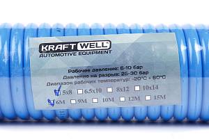 KraftWell KRW-HC050806 Шланг воздушный полиуретановый, спиральный D5х8 мм, 6 м