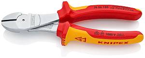 Бокорезы особо мощные VDE, 180 мм, хром, 2-комп диэлектрические ручки KNIPEX Бокорезы особо мощные VDE, 180 мм, хром, 2-комп диэлектрические ручки KNIPEX