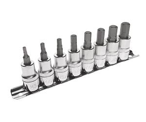Набор бит-головок 3/8" HEX H3-H10 8 предметов JTC Набор бит-головок 3/8" HEX H3-H10 8 предметов JTC