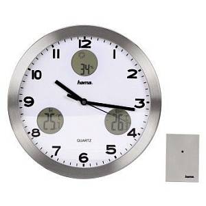 Часы настенные аналоговые Hama AG-300 H-113982 серебристый