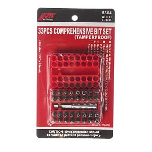 Набор бит 1/4" TORX, HEX, SPANNER с магнитным держателем 33 предмета JTC Набор бит 1/4" TORX, HEX, SPANNER с магнитным держателем 33 предмета JTC