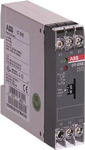 Реле времени ABB CT-ERE (задержка на включ.) 24В AC/DC, 220-240В AC (временной диапазон 0.3..30с.) 1ПК 1SVR550107R4100
