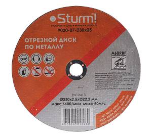 Отрезной диск по металлу Sturm! 9020-07-230x25 Отрезной диск по металлу Sturm! 9020-07-230x25