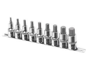 Набор бит-головок 1/2" HEX H4-H14 9 предметов JTC Набор бит-головок 1/2" HEX H4-H14 9 предметов JTC