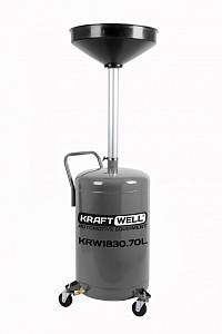 KraftWell KRW1830.70L Установка для слива масла/антифриза с круглой подъемной ванной, мобильная, объем 70 л KraftWell KRW1830.70L Установка для слива масла/антифриза с круглой подъемной ванной, мобильная, объем 70 л
