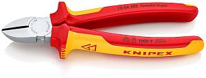 Бокорезы VDE, 180 мм, хром, 2-комп диэлектрические ручки KNIPEX Бокорезы VDE, 180 мм, хром, 2-комп диэлектрические ручки KNIPEX