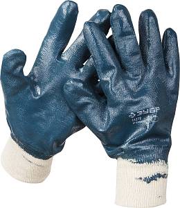 ЗУБР XL(10), с манжетой, маслобензостойкие, износостойкие, перчатки с нитриловым покрытием, Профессионал (11272-XL)