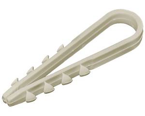 Дюбель-хомут для крепления кабеля 19-25 мм белый (нейлон), 100 шт ПРОМ