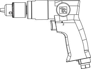 RAD1018 Дрель пневматическая с реверсом 1800 об/мин., патрон 1-10 мм Thorvik