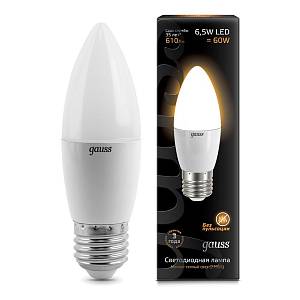 gauss 103102107 Лампа LED Candle E27 6.5W 2700К