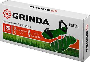 GRINDA GA-26, 26 стальных шипов, длина 50 мм, для газона, ножной аэратор (422111)