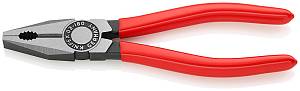 Плоскогубцы комбинированные, 180 мм, фосфатированные, обливные ручки KNIPEX Плоскогубцы комбинированные, 180 мм, фосфатированные, обливные ручки KNIPEX