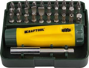 KRAFTOOL Kompakt-32, 32 предм., с насадками, реверсивная отвертка (26142-H32)