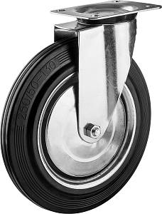 ЗУБР d 250 мм, г/п 210 кг, игольчатый подшипник, резина/металл, поворотное колесо, Профессионал (30936-250-S)