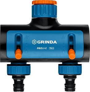 GRINDA TS-2, двухканальный 3/4″ - 1″ с внутренней резьбой, соединитель с внешней резьбой 3/4″ - 1, поливочный распределитель, PROLine (8-426312) GRINDA TS-2, двухканальный 3/4″ - 1″ с внутренней резьбой, соединитель с внешней резьбой 3/4″ - 1, поливочный распределитель, PROLine (8-426312)