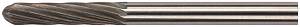 Шарошка карбидная Профи, штифт 3 мм (мини), цилиндрическая с закруглением FIT