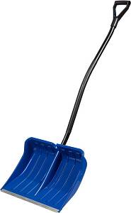 ЗУБР АРКТИКА лопата снеговая, пластиковая с алюминиевой планкой, эргономичный металлический черенок, V-ручка, 550 мм 39918