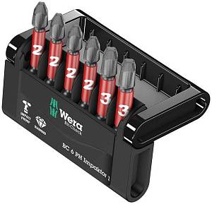 Bit-Check 6 PH Impaktor 1 набор бит ударных, алмаз, 6 пр., 1/4" E6.3 WERA Bit-Check 6 PH Impaktor 1 набор бит ударных, алмаз, 6 пр., 1/4" E6.3 WERA