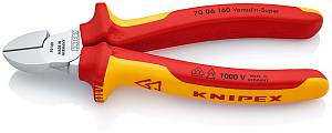 Бокорезы VDE, 160 мм, хром, 2-комп диэлектрические ручки KNIPEX Бокорезы VDE, 160 мм, хром, 2-комп диэлектрические ручки KNIPEX