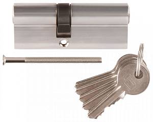 Цилиндровый механизм "PALLADIUM" асимметричный, 80 мм, ключ-ключ, хром Прочие бренды