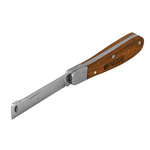 Нож садовый складной, копулировочный, 173 мм, деревянная рукоятка, Palisad