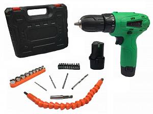 Дрель аккумуляторная Zitrek Green 12 PRO (12В, Li-ion аккум. 2шт, ЗУ, кейс, гибкий удл., сверла, биты) 063-4073 Дрель аккумуляторная Zitrek Green 12 PRO (12В, Li-ion аккум. 2шт, ЗУ, кейс, гибкий удл., сверла, биты) 063-4073