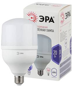 Лампочка светодиодная ЭРА STD LED POWER T80-20W-6500-E27 E27 / Е27 колокол холодный дневной свет.