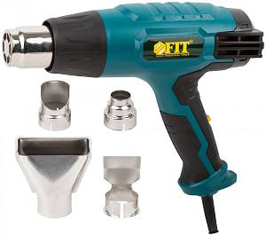 Фен технический 2000 Вт; 60/400/600 °C; 300/500/500 л/мин; рез. накл.; коробка FIT Фен технический 2000 Вт; 60/400/600 °C; 300/500/500 л/мин; рез. накл.; коробка FIT