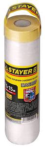 STAYER 15 м, 2.1 м, 9 мкм, с клейкой лентой маскер, защитная пленка, Professional (12255-210-15) STAYER 15 м, 2.1 м, 9 мкм, с клейкой лентой маскер, защитная пленка, Professional (12255-210-15)