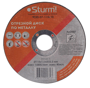Отрезной диск по металлу Sturm! 9020-07-115x10 Отрезной диск по металлу Sturm! 9020-07-115x10