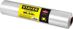 STAYER 300 м х 450 мм, 17 мкм УФ стойкая, ручная, упаковочная стрейч-пленка, MASTER (12611) STAYER 300 м х 450 мм, 17 мкм УФ стойкая, ручная, упаковочная стрейч-пленка, MASTER (12611)